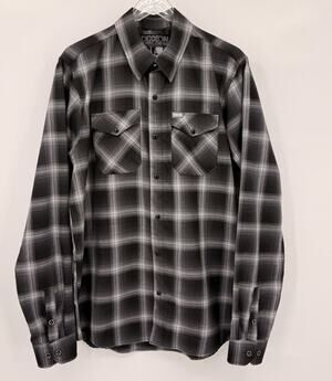Dixxon Flannel Company The Static Plaid Flannel Button Down Shirt Men Large TALL